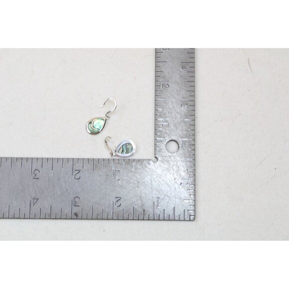 Genuine Shell Silver Plate Drop Dangle Pierced Earrings Beach Chic Jewelry 92770 - Picture 4 of 5